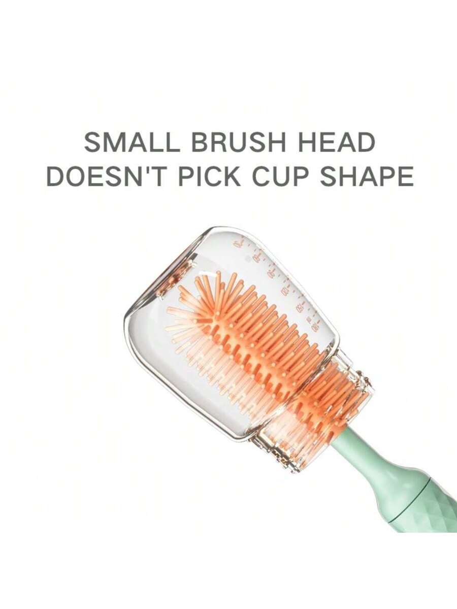 1 set elektrische flessenborstelset, siliconen flessenborstel, inclusief 2 tepelborstels, 1 rietjesreiniger, 1 wandhouder, oplaadbaar via USB, draadloos, verkrijgbaar in 2 kleuren