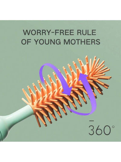 1 set elektrische flessenborstelset, siliconen flessenborstel, inclusief 2 tepelborstels, 1 rietjesreiniger, 1 wandhouder, oplaadbaar via USB, draadloos, verkrijgbaar in 2 kleuren